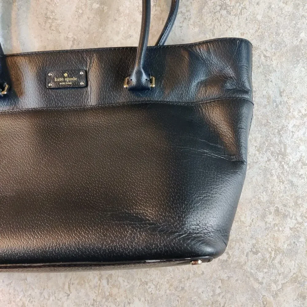 Kate Spade New York Black Leather Purse Shoulderbag RN#0102760 * Minor Flaws *